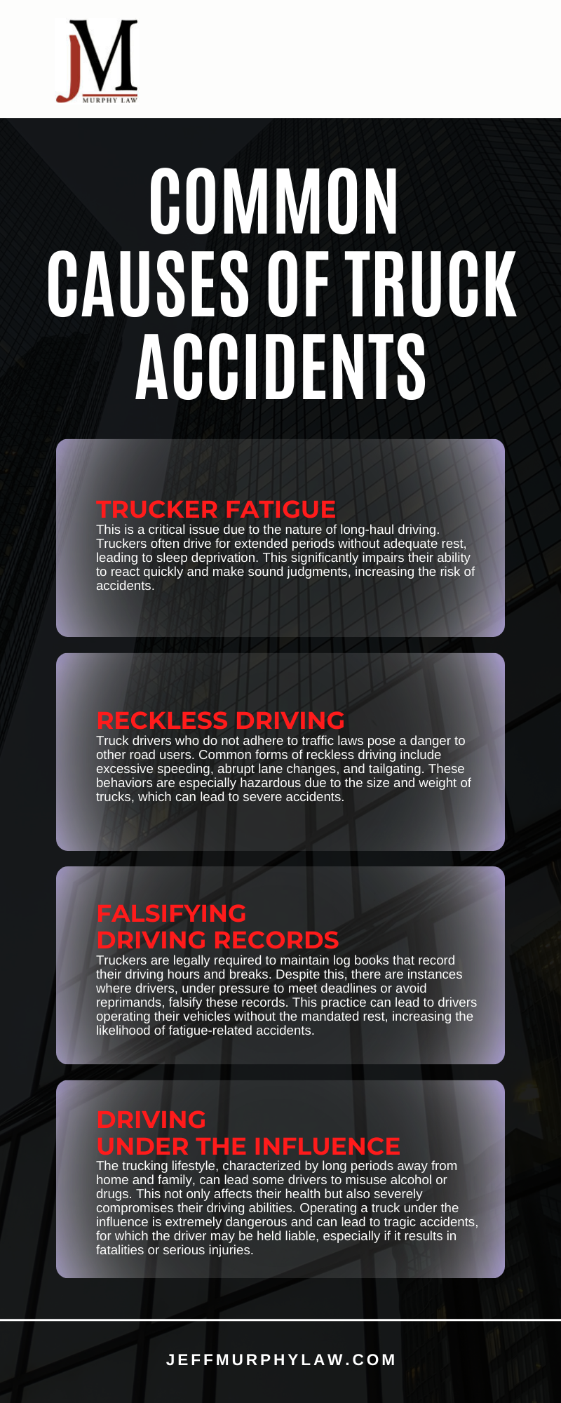 Common Causes Of Truck Accidents Infographic